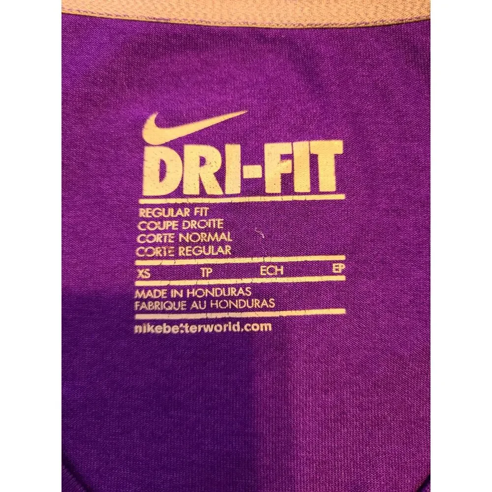 Nike dri-fit xs womens purple v-neck tee